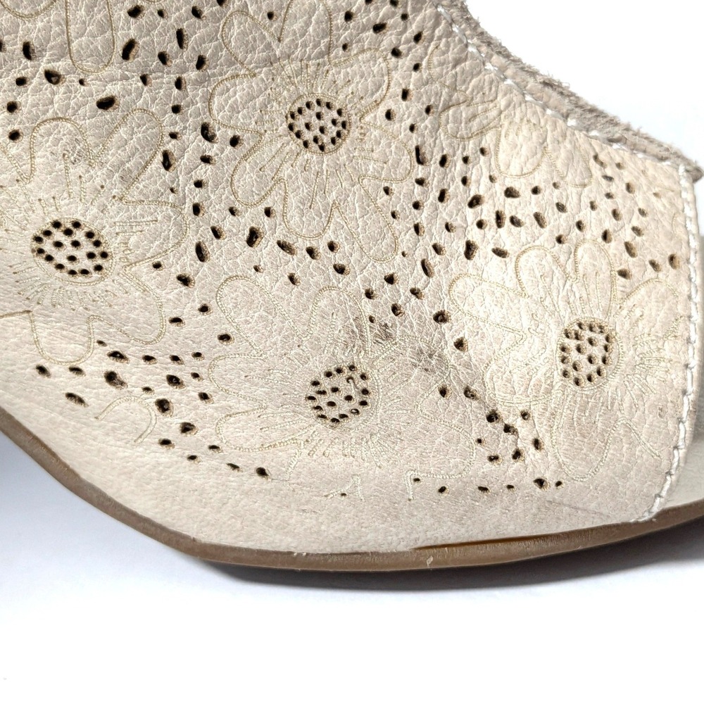 L'Artiste by Spring Step Fab Laser Cut Heel Sandal Cream Boho EU 38 US 7.5 - Picture 11 of 14